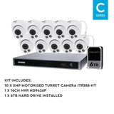 Vivotek 10 Camera Kit: 10x 5MP Dome, IK10, 16CH AI NVR, 6TB HDD