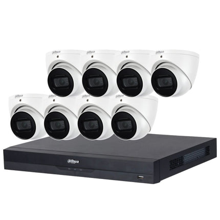 Dahua 8-Channel Security Kit: 16MP WizSense AI NVR, 8 X 5MP Lite Turret, Starlight, SMD