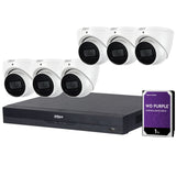 Dahua 8-Channel Security Kit: 16MP WizSense AI NVR, 6 X 5MP Lite Turret, Starlight, SMD