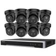 Hikvision Security Kit: 8x 8MP Black Turret, Acusense, 4CH NVR, HDD - HK-O8