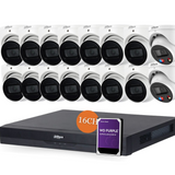 Dahua TiOC x 3X66 Security System: 2x TiOCs + 14x 6MP AI Cams, 16CH WizSense NVR + HDD