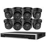 Hikvision Security Kit: 8x 6MP Black Turret, Acusense, Liveguard, 4CH NVR, HDD - HK-E8