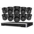 Hikvision Security Kit: 10x 6MP Black Turret, Acusense, Liveguard, 4CH NVR, HDD - HK-E10