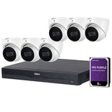 Dahua 8-Channel Security Kit: 16MP WizSense AI NVR, 6 X 5MP Lite Turret, Starlight, SMD