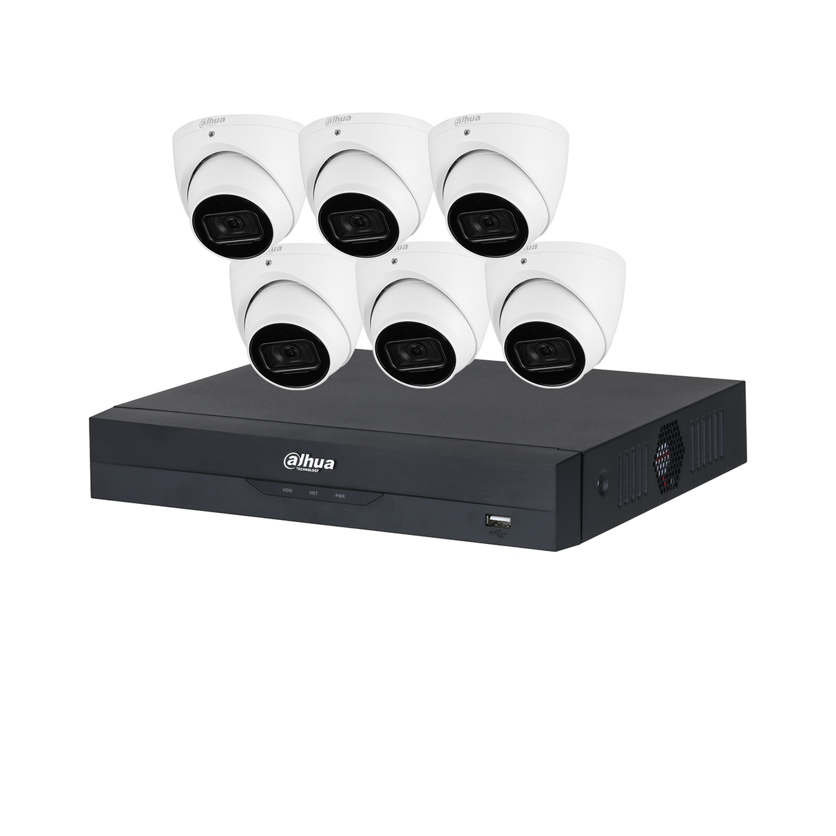 Dahua WizSense 6 Camera Kit: 6x 6MP 3X66 Turret, 8Ch AI NVR - K6086T