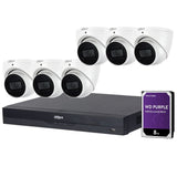 Dahua 8-Channel Security Kit: 16MP WizSense AI NVR, 6 X 5MP Lite Turret, Starlight, SMD