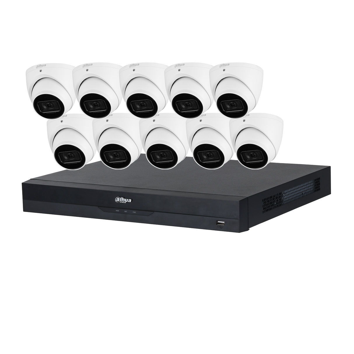 Dahua WizSense 10 Camera Kit: 10x 8MP 3X66 Turret, 16Ch AI NVR - K81610T