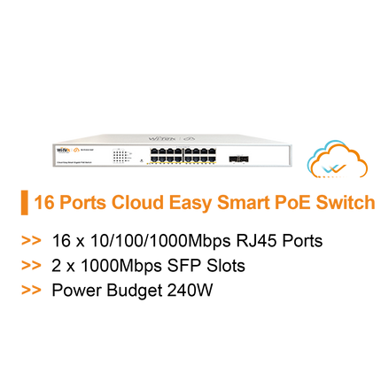 Wi-Tek WI-PCES318GF V2 Cloud Easy Smart 16 Ports PoE Switch