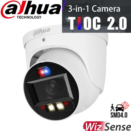 Dahua Security Camera: 6MP TiOC 2.0 Turret Motorised, WizSense, Full-Colour, Active Deterence - DH-IPC-HDW3649H-ZAS-PV-ANZ