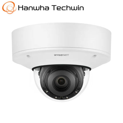 Hanwha Wisenet 8MP AI Outdoor Vandal Dome Camera with LPR, IR, IP67, 4.5-10mm - HAN-PNV-A9081RLP