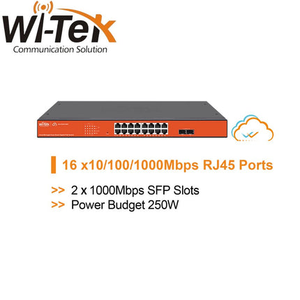 Wi-Tek Cloud Easy Smart 16 Ports PoE Switch-WI-PCES318GF