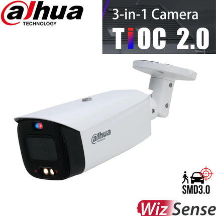 Dahua Security Camera: 5MP TIOC 2.0 Bullet, 2.8mm, Active Deterrence, WizSense AI - DH-IPC-HFW3549T1P-AS-PV-0280B-S3