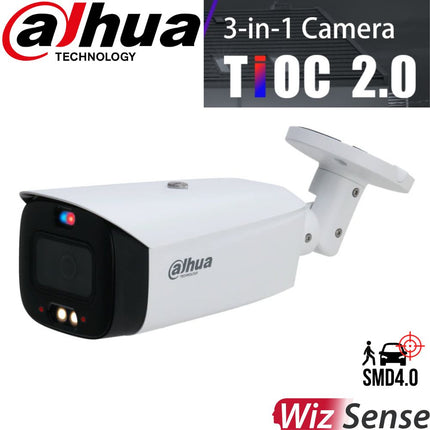 Dahua Security Camera: 8MP TiOC 2.0 Bullet, WizSense, Full-Colour, Active Deterrence - DH-IPC-HFW3849T1-AS-PV-ANZ