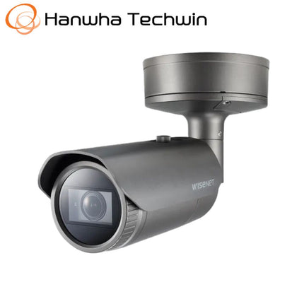 Hanwha Wisenet 8MP AI Outdoor Bullet Camera with LPR, WDR, IR, IP67, 4.5-10mm - HAN-PNO-A9081RLP