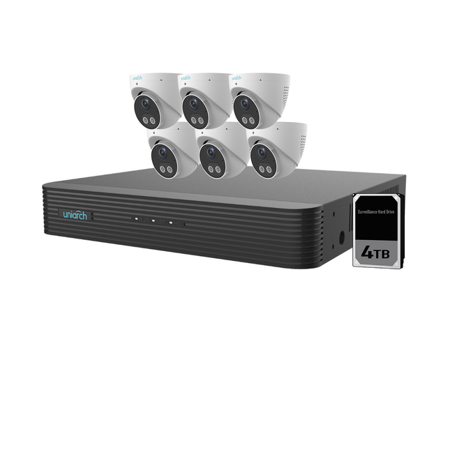 Uniarch 5MP 8CH AIOC with 6 x AIOC Cameras - K5086AIOC