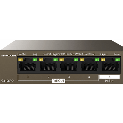 G1105PD 5-Port Gigabit PD Switch With 4-Port PoE-IP-COM-World Wide Wireless