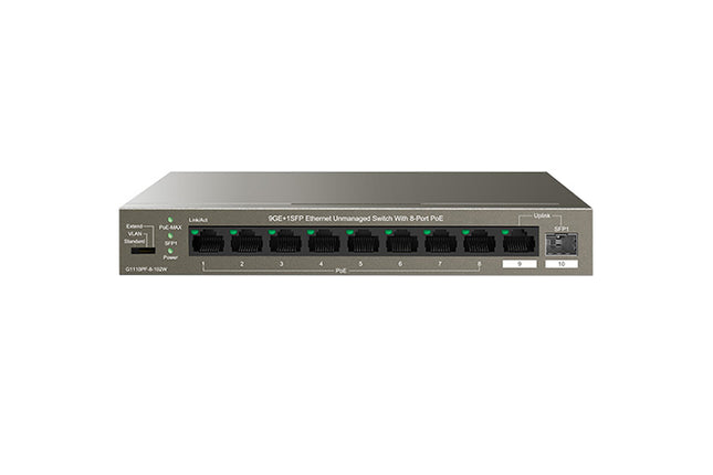 G1110PF-8-102W 9GE+1SFP Ethernet Unmanaged Switch With 8-Port PoE-IP-COM-World Wide Wireless