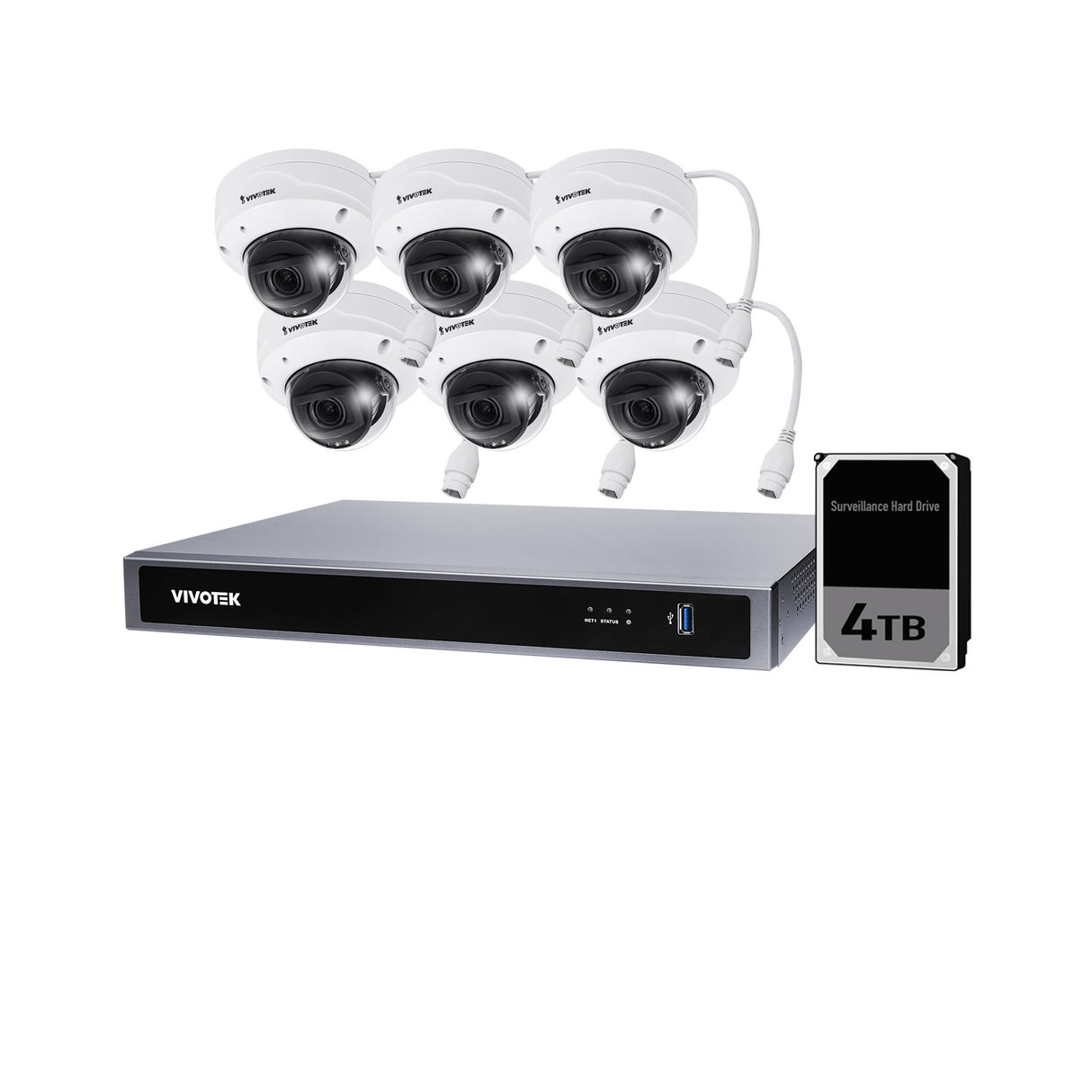 Vivotek 10 Camera Kit: 10x 5MP VF Bullet, IK10, 16CH AI NVR, 6TB HDD