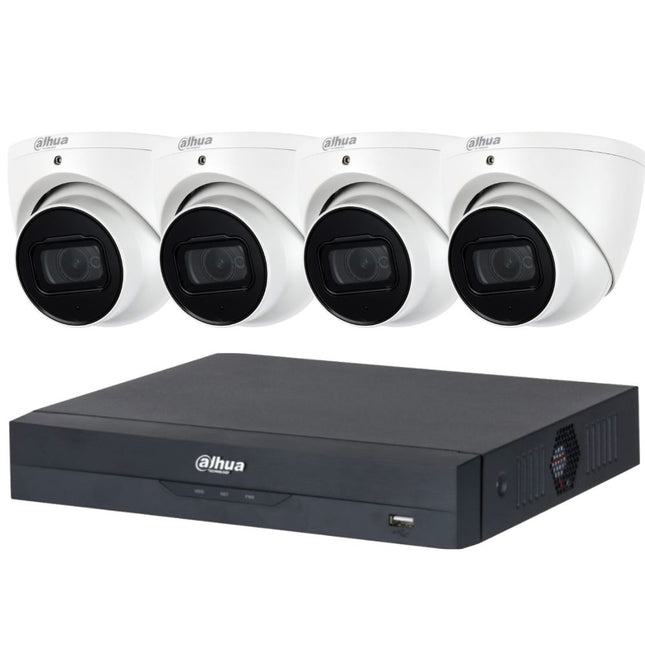 Dahua 4-Channel Security Kit: 16MP WizSense AI NVR, 4 X 5MP Lite Turret, Starlight, SMD