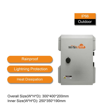 Wi-Tek Smart IoT Box IP66 and IK10 Housing (300*400*200 MM) -WI-IOTBOX01