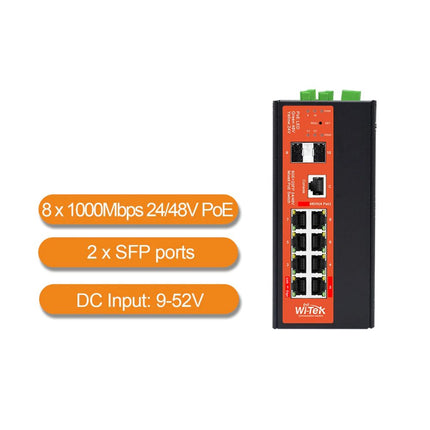 Wi-Tek Boost Voltage PoE Switch - WI-PMS310GF-Alien-I V2