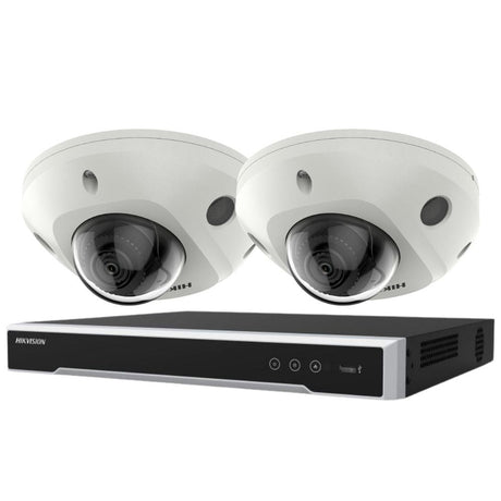 Hikvision Security Kit: 2x 6MP MiniDome, Acusense, 4CH NVR, HDD - HK-M2