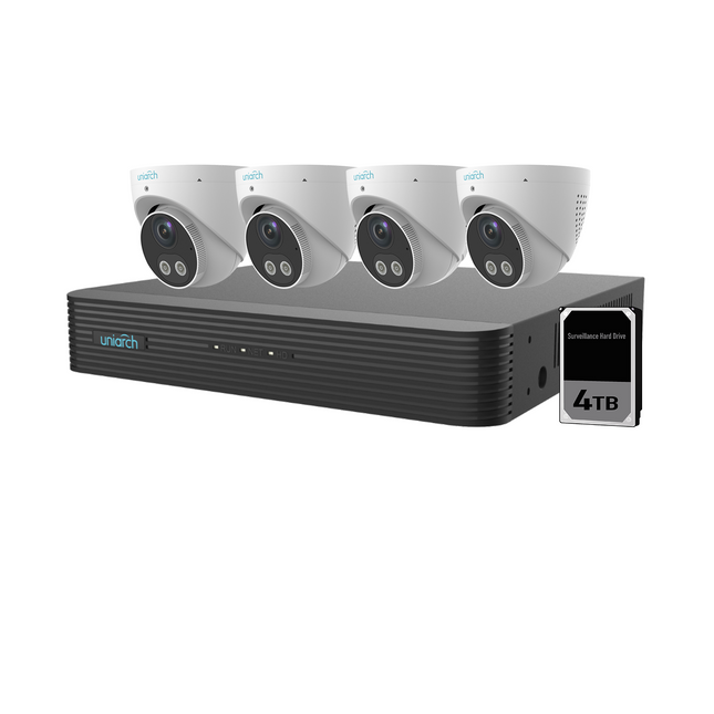 Uniarch 8MP 8CH AIOC with 4 x AIOC Cameras - K8084AIOC