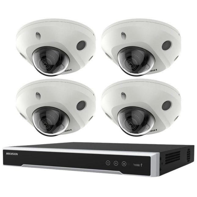 Hikvision Security Kit: 4x 8MP MiniDome, Acusense, 4CH NVR, HDD - HK-X4