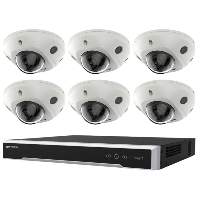 Hikvision Security Kit: 6x 8MP MiniDome, Acusense, 4CH NVR, HDD - HK-X6