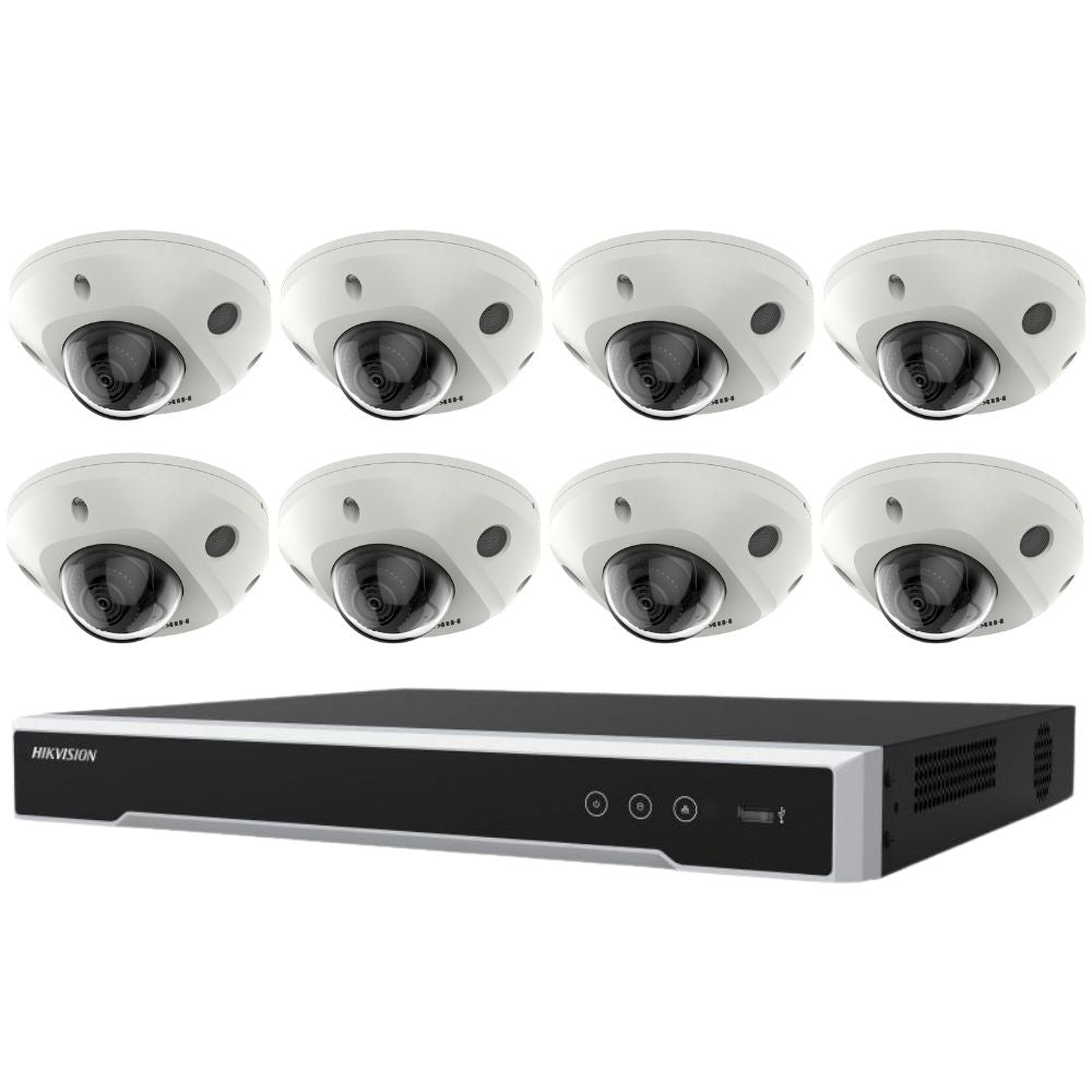 Hikvision Security Kit: 8x 8MP MiniDome, Acusense, 4CH NVR, HDD - HK-X8