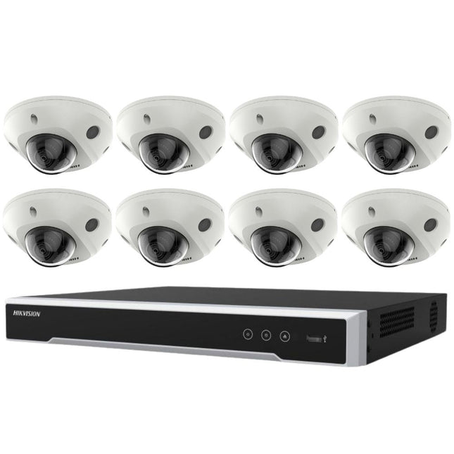 Hikvision Security Kit: 8x 8MP MiniDome, Acusense, 4CH NVR, HDD - HK-X8