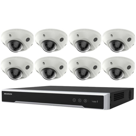 Hikvision Security Kit: 8x 6MP MiniDome, Acusense, 4CH NVR, HDD - HK-M8