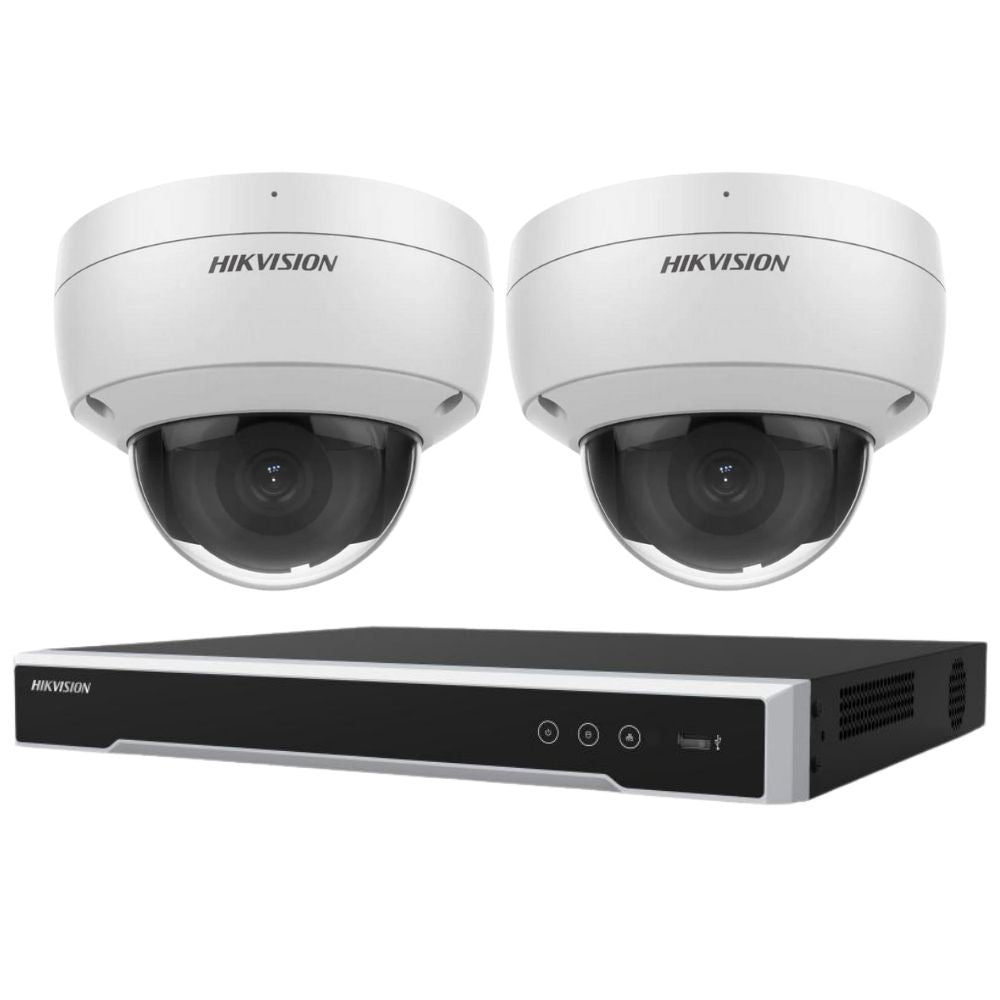 Hikvision Security Kit: 2x 6MP Dome, Acusense, 4CH NVR, HDD - HK-F2