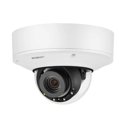 Hanwha Wisenet 8MP AI Outdoor Vandal Dome Camera with LPR, IR, IP67, 4.5-10mm - HAN-PNV-A9081RLP