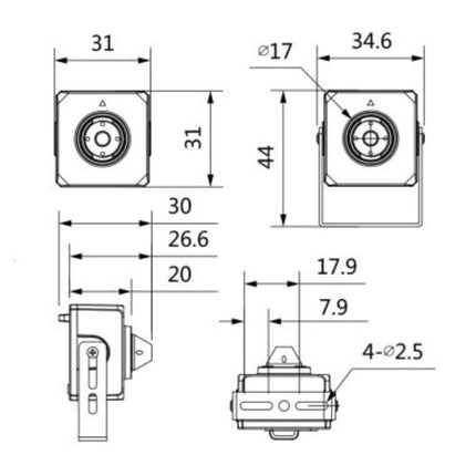 VIP Vision Pinhole Series 2.0MP Fixed WDR Pinhole Camera - VSIPPH-2S2