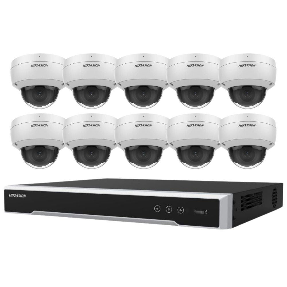 Hikvision Security Kit: 10x 6MP Dome, Acusense, 4CH NVR, HDD - HK-F10