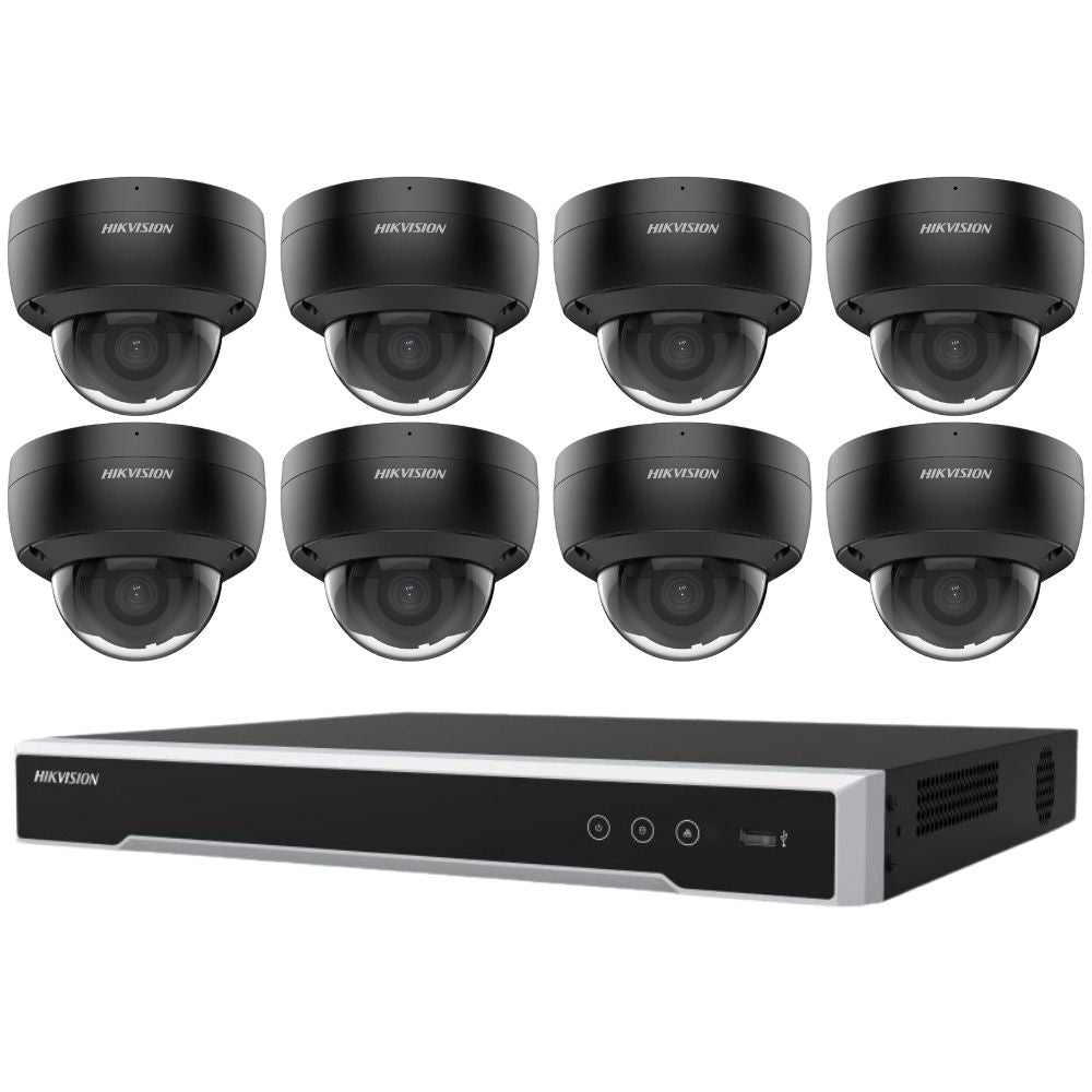 Hikvision Security Kit: 8x 6MP Black Dome, Acusense, 4CH NVR, HDD - HK-G8