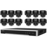 Hikvision Security Kit: 12x 6MP Black Dome, Acusense, 4CH NVR, HDD - HK-G12