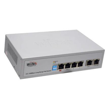 Wi-Tek 4FE+2FE uplink 250m Long Range 4 PoE Switch - WI-PS205 V3