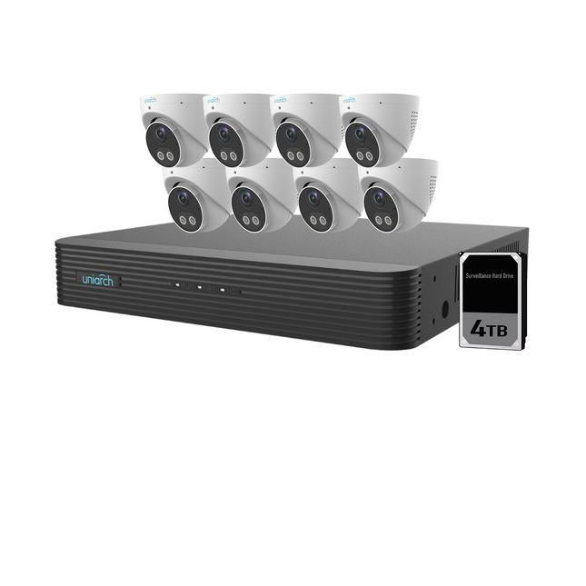 Uniarch 8MP 8CH AIOC with 8 x AIOC Cameras - K8088AIOC