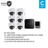 Ajax KIT-AJAX-AI-5MP8064D-B 8CH Black NVR Vivotek AI 5MP Fixed Dome Kit