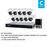 Vivotek 10 Camera Kit: 10x 5MP VF Dome, IK10, Mic, 16CH AI NVR, 6TB HDD