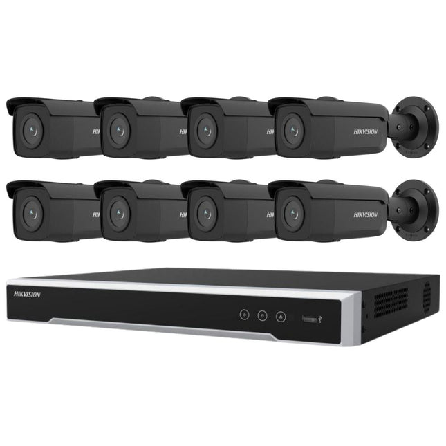 Hikvision Security Kit: 8x 6MP Black Bullet, Acusense, 4CH NVR, HDD - HK-J8