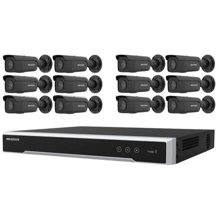 Hikvision Security Kit: 12x 6MP Black Bullet, Acusense, 4CH NVR, HDD - HK-J12