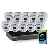 IVSEC Security Kit: 10x 4MP Adv. Deter Turret, LX Series, 16CH NVR, HDD