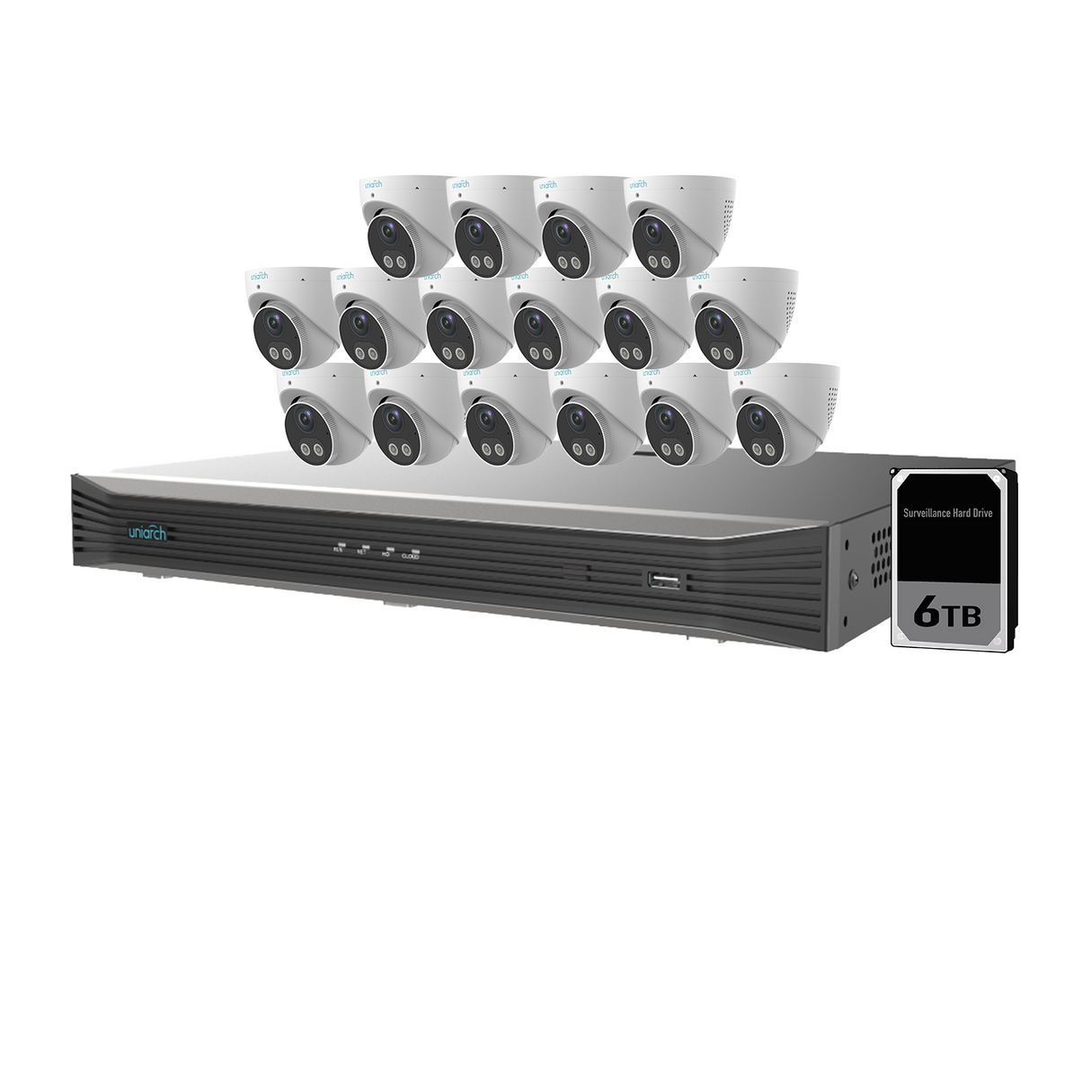 Uniarch 5MP 16CH AIOC with 16 x AIOC Cameras - K51616AIOC