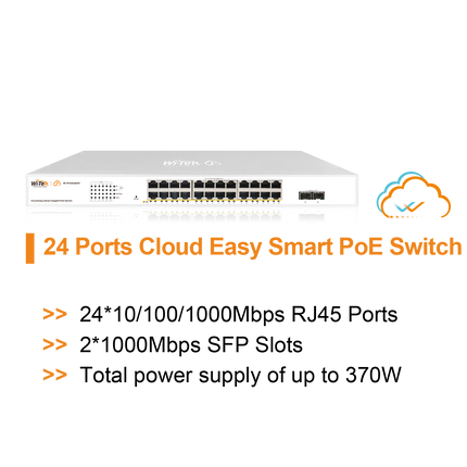 Wi-Tek WI-PCES326GF V2 Cloud Easy Smart 24 Ports PoE Switch