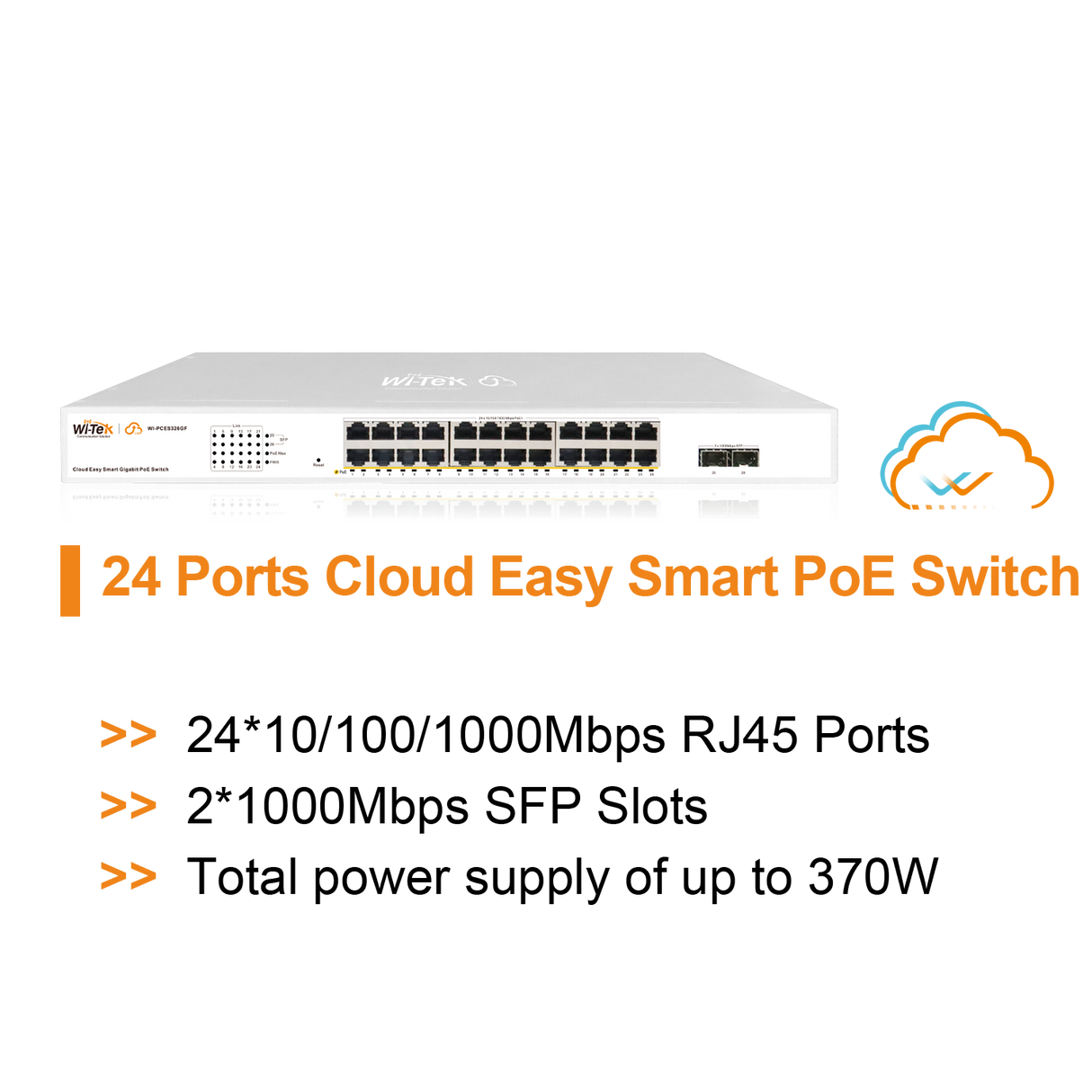 Wi-Tek WI-PCES326GF V2 Cloud Easy Smart 24 Ports PoE Switch