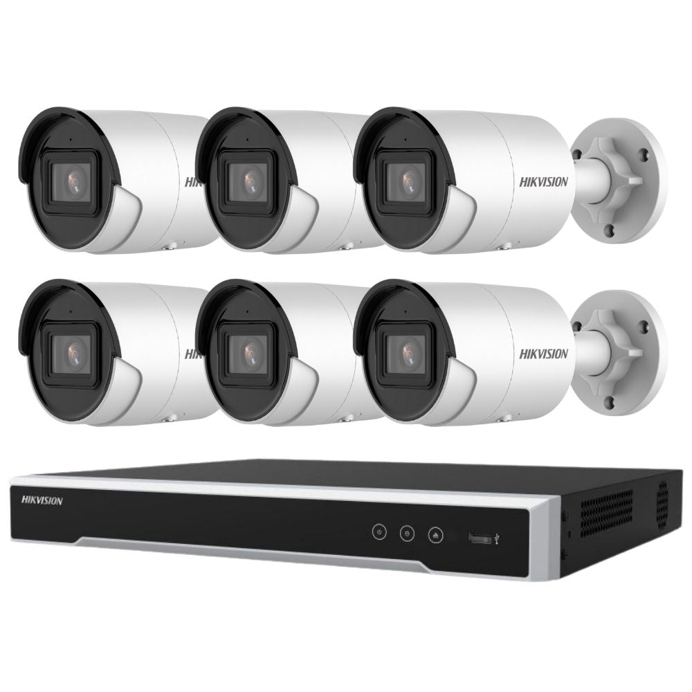 Hikvision Security Kit: 6x 6MP MiniBullet, Acusense, 4CH NVR, HDD - HK-L6