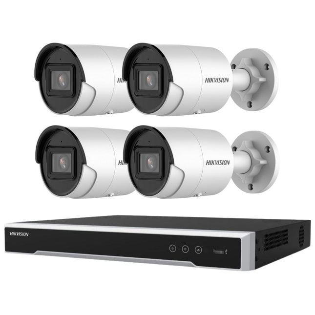 Hikvision Security Kit: 4x 6MP MiniBullet, Acusense, 4CH NVR, HDD - HK-L4